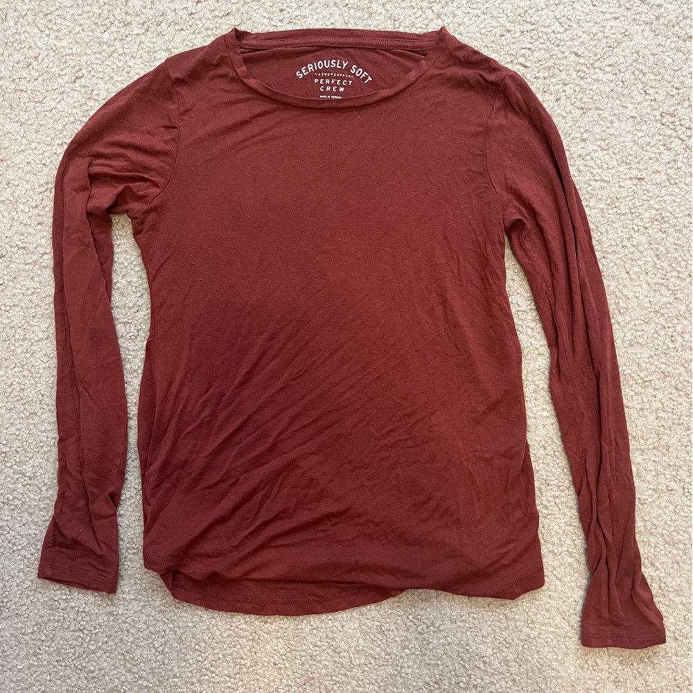 Aeropostale Women’s Seriously Soft Long Sleeve Tee size S, rust